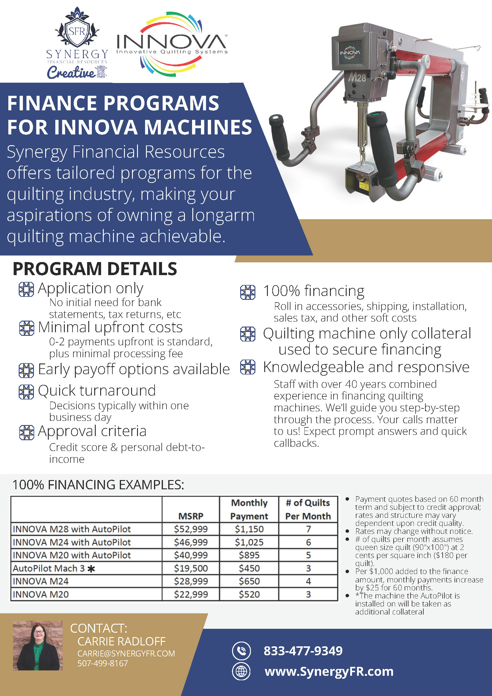 SFR Innova flier with payments